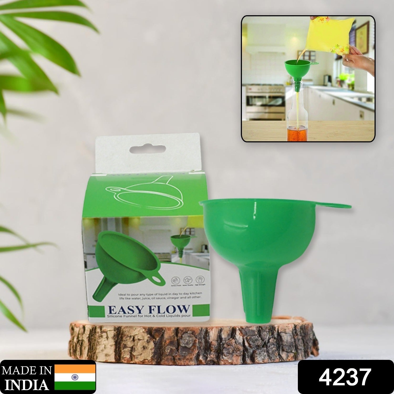4237 Silicone Funnel For Pouring Oil, Sauce, Water, Juice And Small Food-GrainsFood Grade Silicone Funnel (1 Pc Green) 4237 Silicone Funnel For Pouring Oil, Sauce, Water, Juice And Small Food-GrainsFood Grade Silicone Funnel (1 Pc Green)